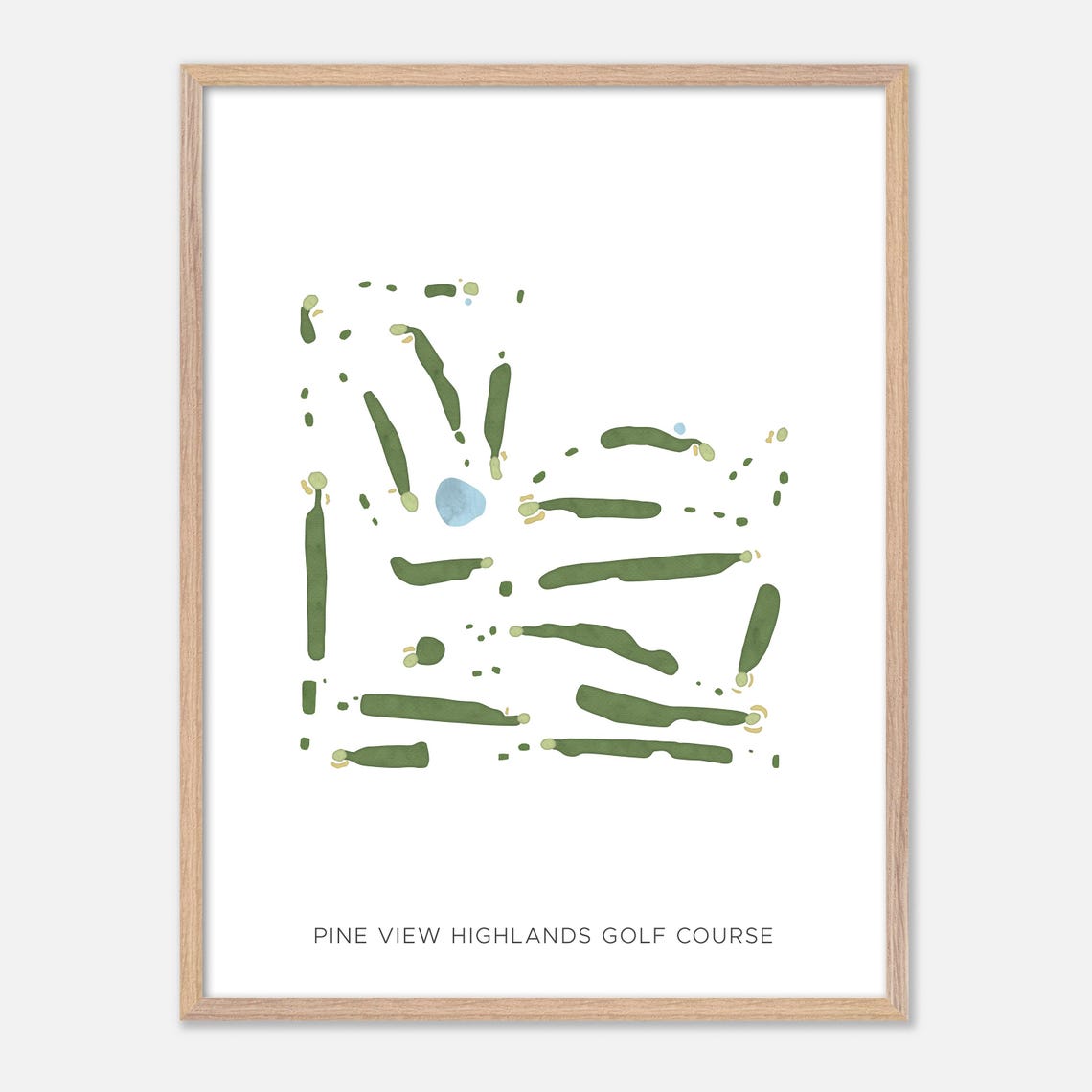 Pine View Highlands Golf Course Michigan Minimalist Map Wall Art - Image 6