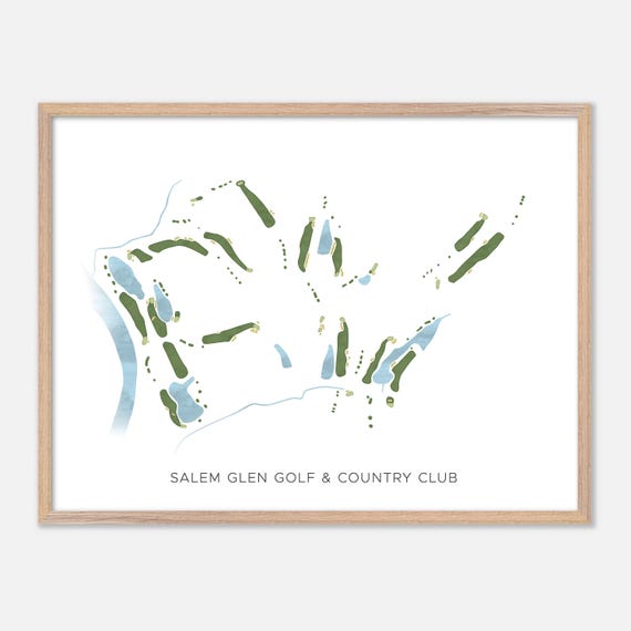 Salem Glen Golf Country Club In Clemmons North Carolina Modern Watercolor Map Golfer Gift Golf Wall Art Golf Poster Print