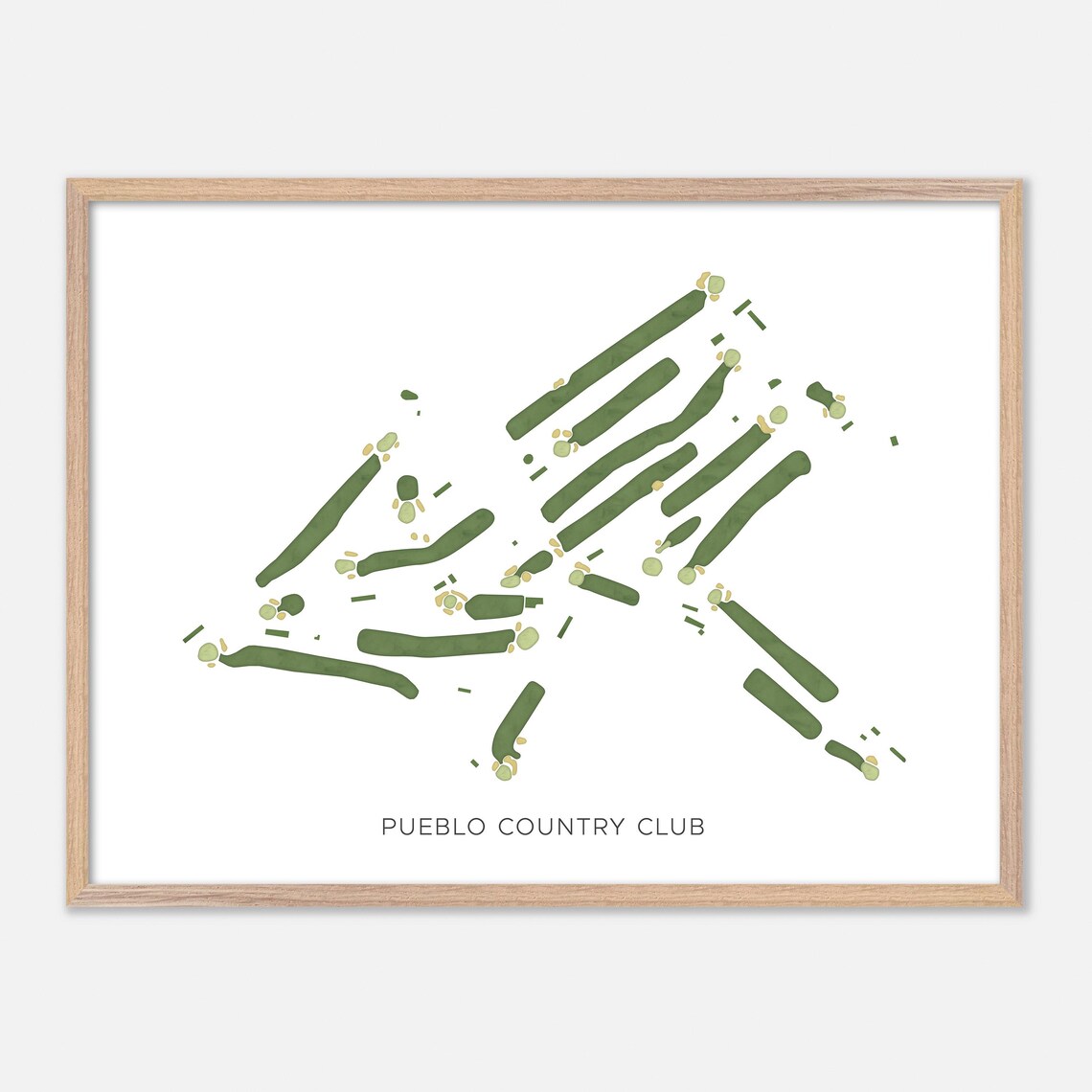 Pueblo Country Club Pueblo Colorado Modern Watercolor Golf Map Poster