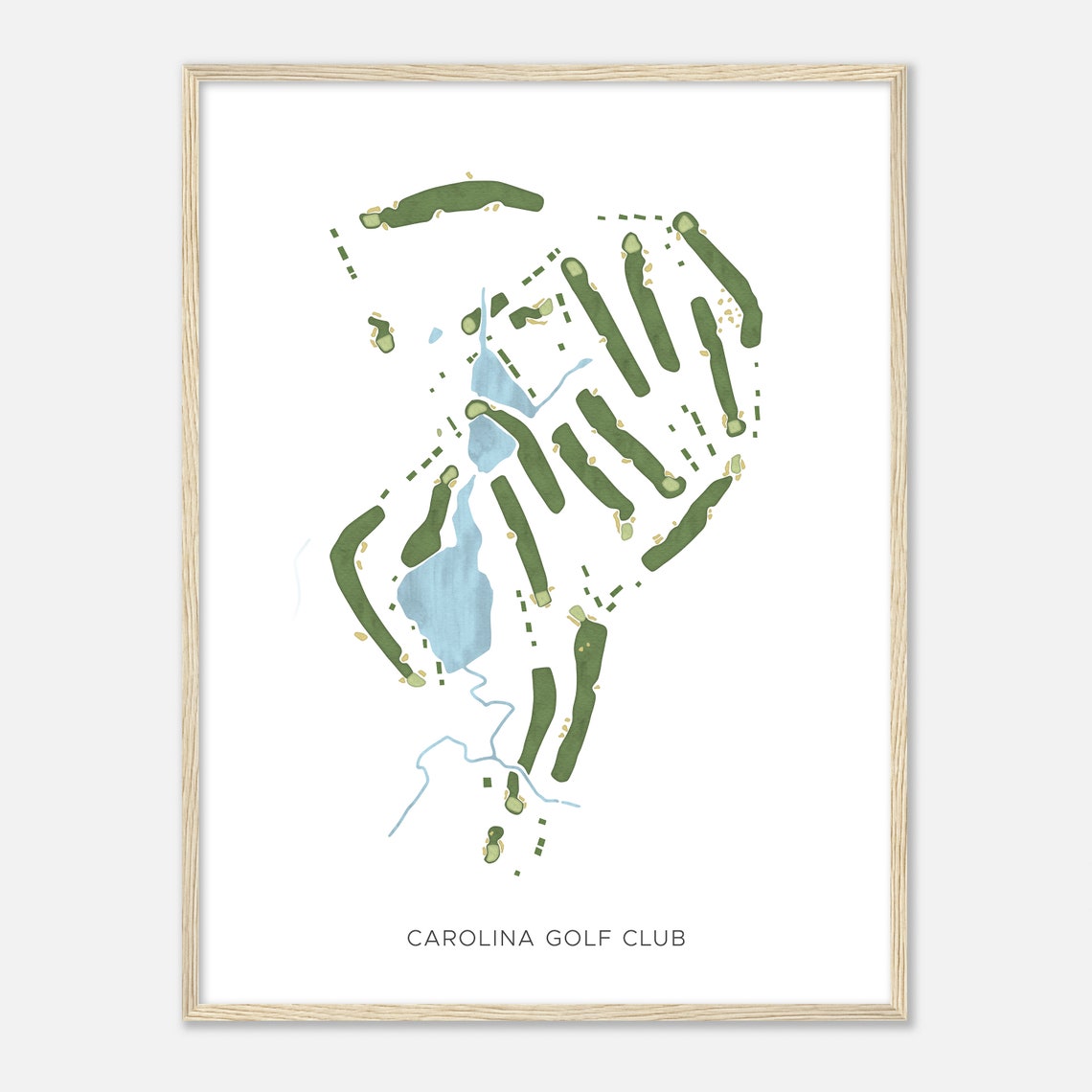 Carolina Golf Club Modern Watercolor Golf Course Map Art Poster - Image 2