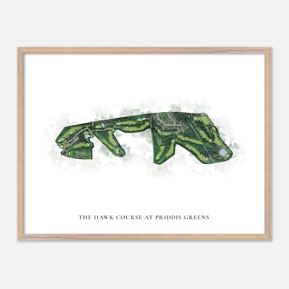 The Hawk Course at Priddis Greens Canada Classic Watercolor Course Map Poster