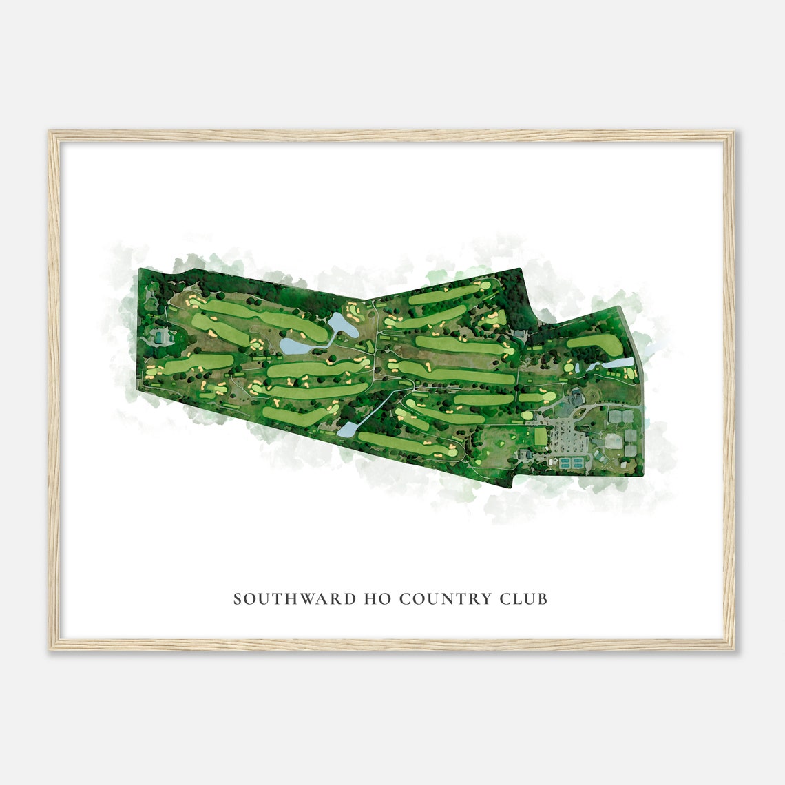 Southward Ho Country Club Watercolor Golf Map Golfer Poster Gift - Image 2