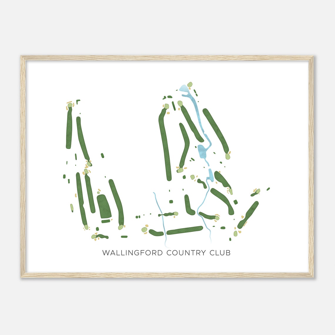 Wallingford Country Club Minimalist Fairway Line Course Map Poster - Image 2