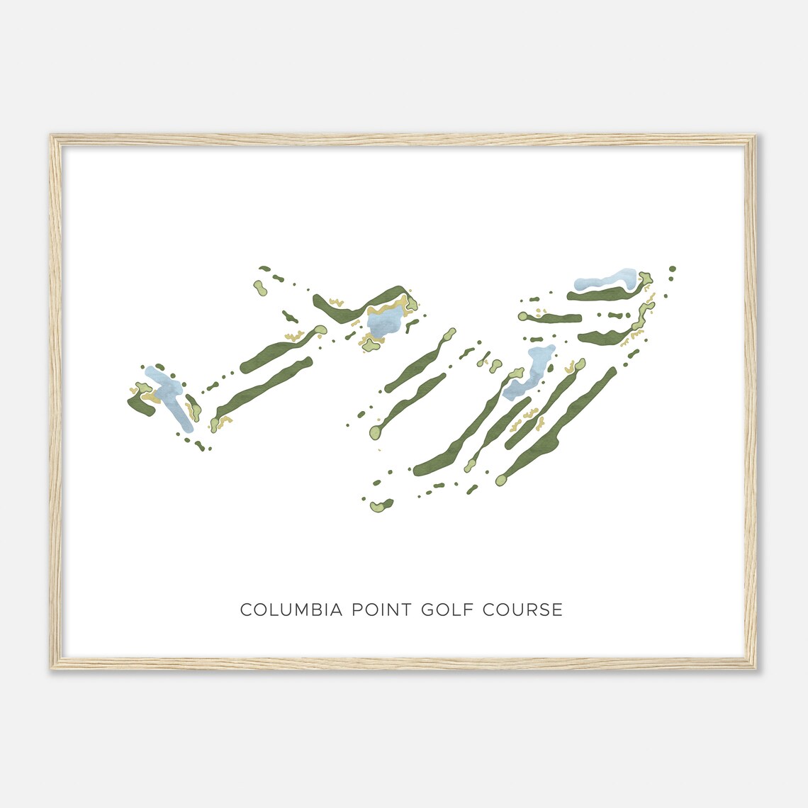 Columbia Point Golf Course Washington Modern Watercolor Map Golfer Gift Golf Wall Art Golf Poster Print Course Layout