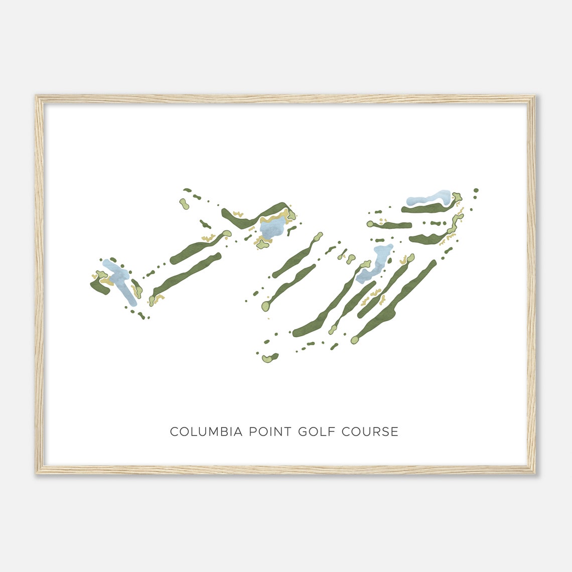 Columbia Point Golf Course Washington Modern Watercolor Map Poster