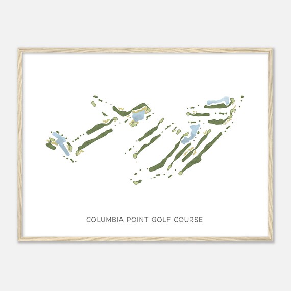 Columbia Point Golf Course Washington Modern Watercolor Map Golfer Gift Golf Wall Art Golf Poster Print Course Layout