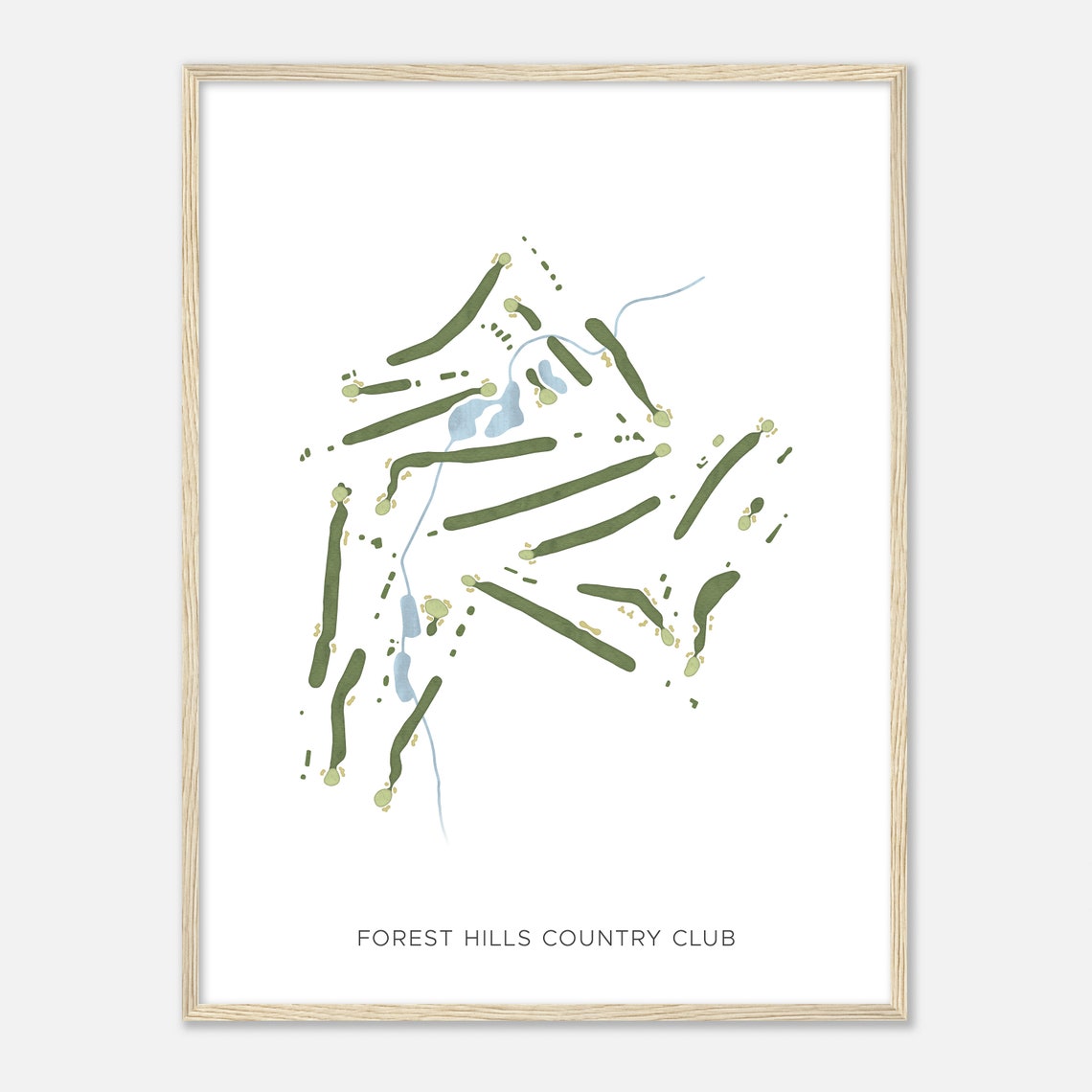 Forest Hills Country Club Minimalist Golf Map Art Print Gift - Image 2