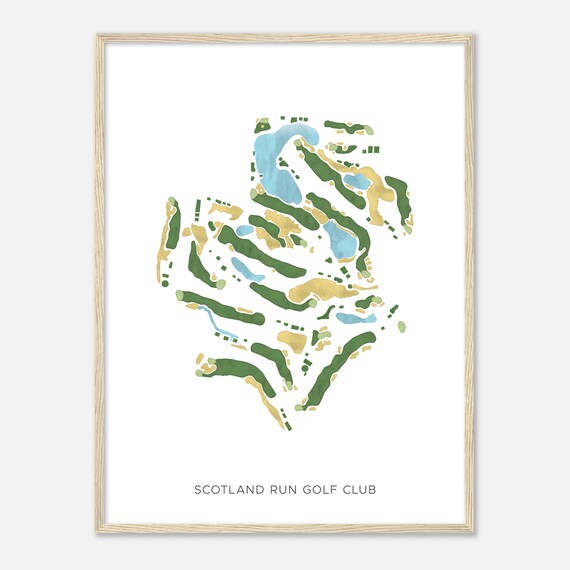 Scotland Run Golf Club New Jersey Modern Watercolor Map Golfer Gift Golf Wall Art Golf Poster Print Course Layout