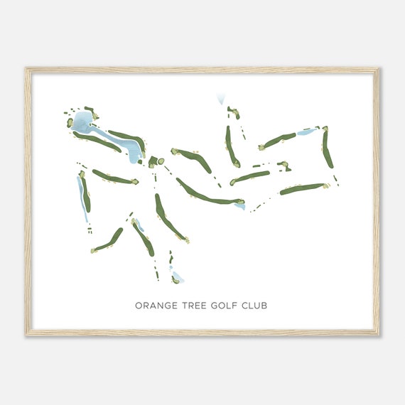 Orange Tree Golf Club Florida Modern Watercolor Map Golfer Gift Golf Wall Art Golf Poster Print Course Layout