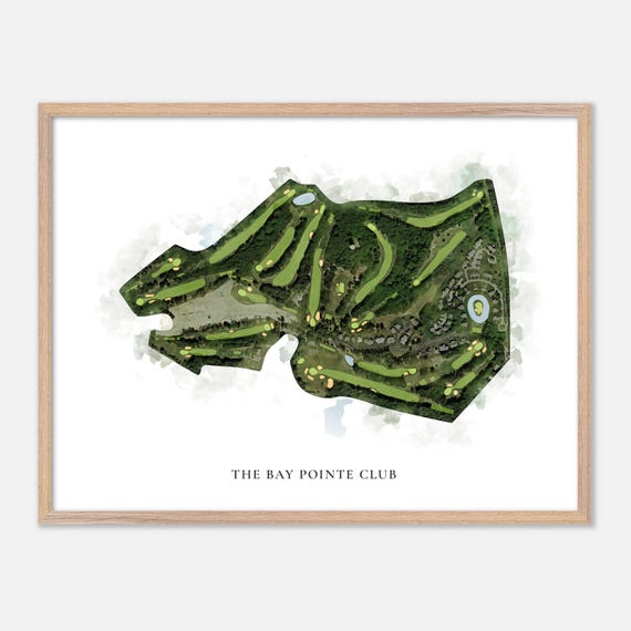 The Bay Pointe Club In Wareham Massachusetts Classic Watercolor Map Golfer Gift Golf Wall Art Golf Poster Print Course Layout