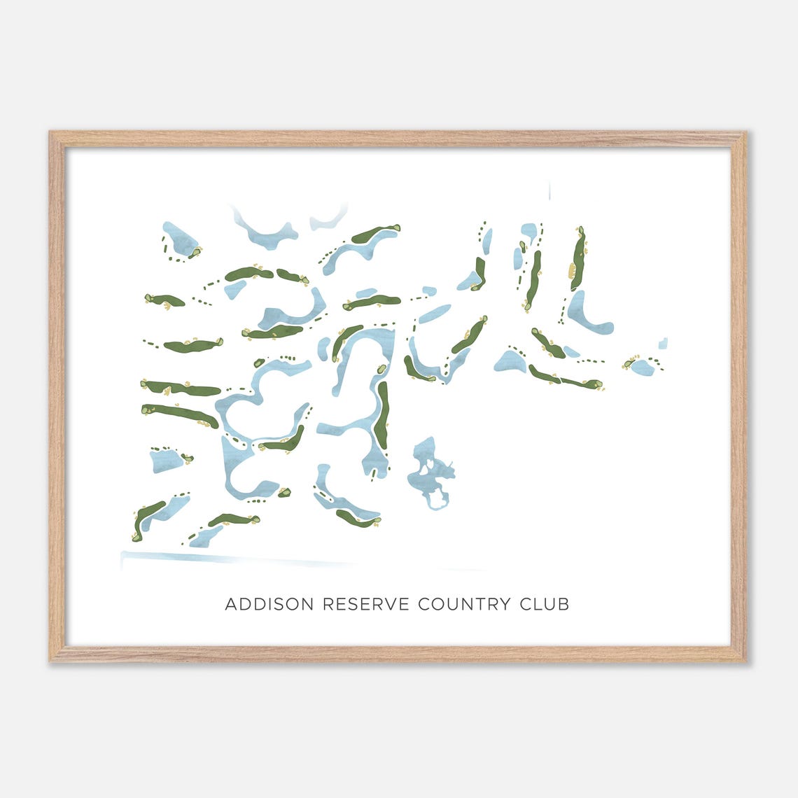 Addison Reserve Country Club Minimalist Watercolor Course Map Poster
