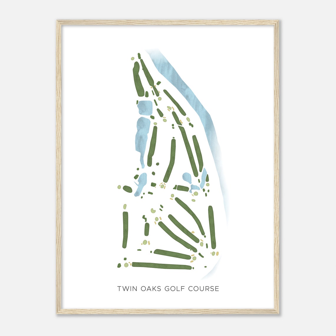 Twin Oaks Golf Course Kentucky Modern Detailed Watercolor Poster