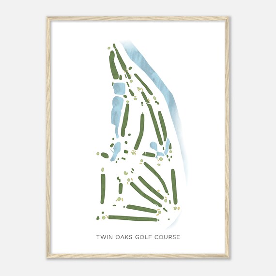Twin Oaks Golf Course Kentucky Modern Detailed Watercolor Poster