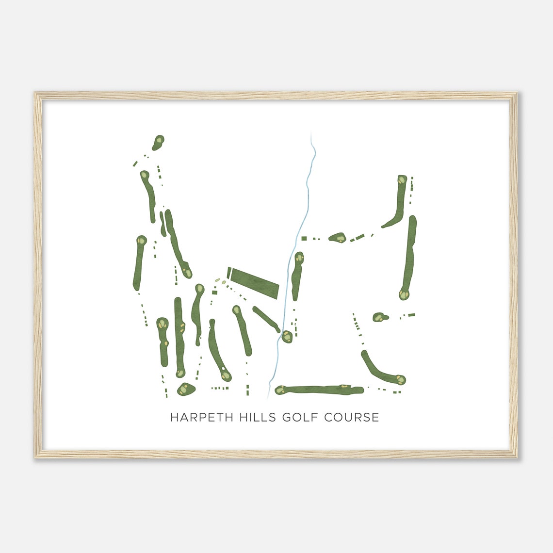 Harpeth Hills Golf Course Tennessee Modern Watercolor Map Golf Poster
