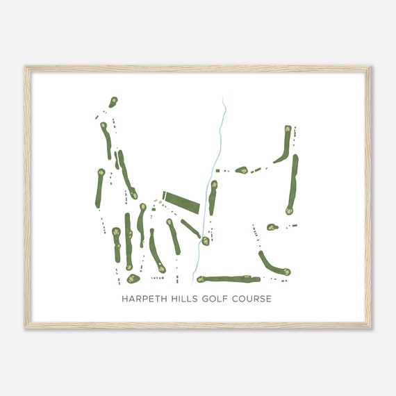 Harpeth Hills Golf Course Tennessee Modern Watercolor Map Golfer Gift Golf Wall Art Golf Poster Print Course Layout