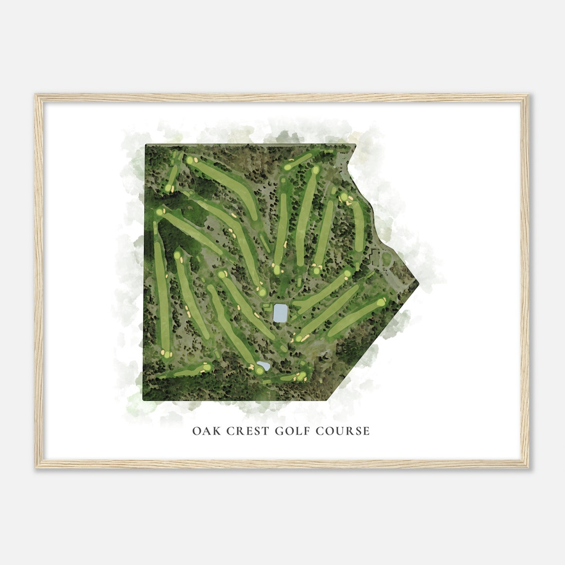 Oak Crest Golf Course Michigan Classic Watercolor Map Golfer Gift Golf Wall Art Golf Poster Print Course Layout - Image 2