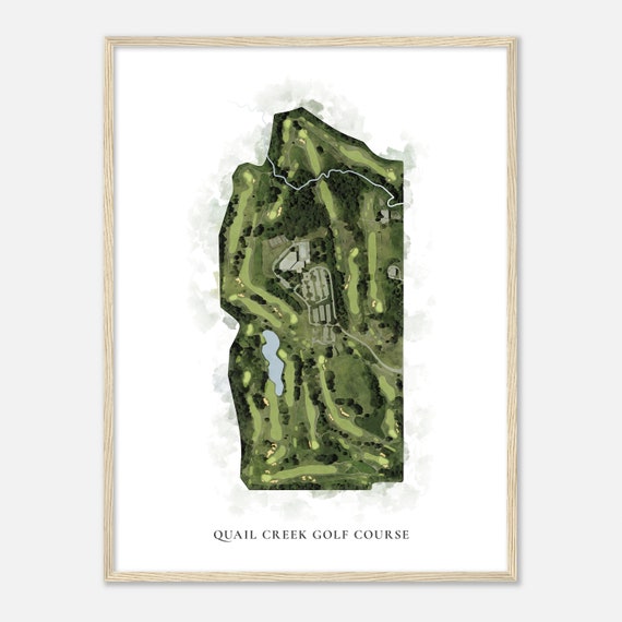 Quail Creek Golf Course Missouri Classic Watercolor Map Golfer Gift Golf Wall Art Golf Poster Print Course Layout