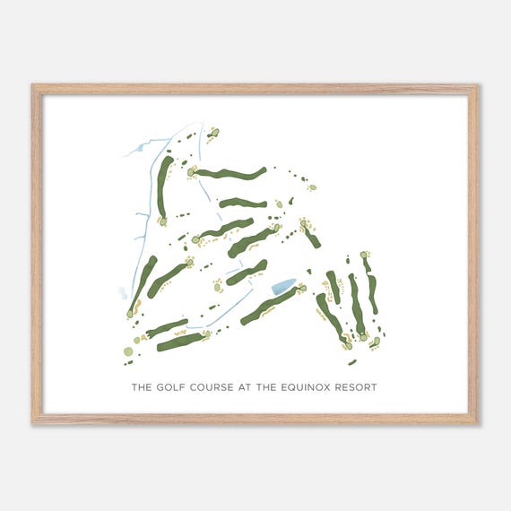 The Golf Course At The Equinox Resort In Manchester Village Vermont Modern Watercolor Map Golfer Gift Golf Wall Art