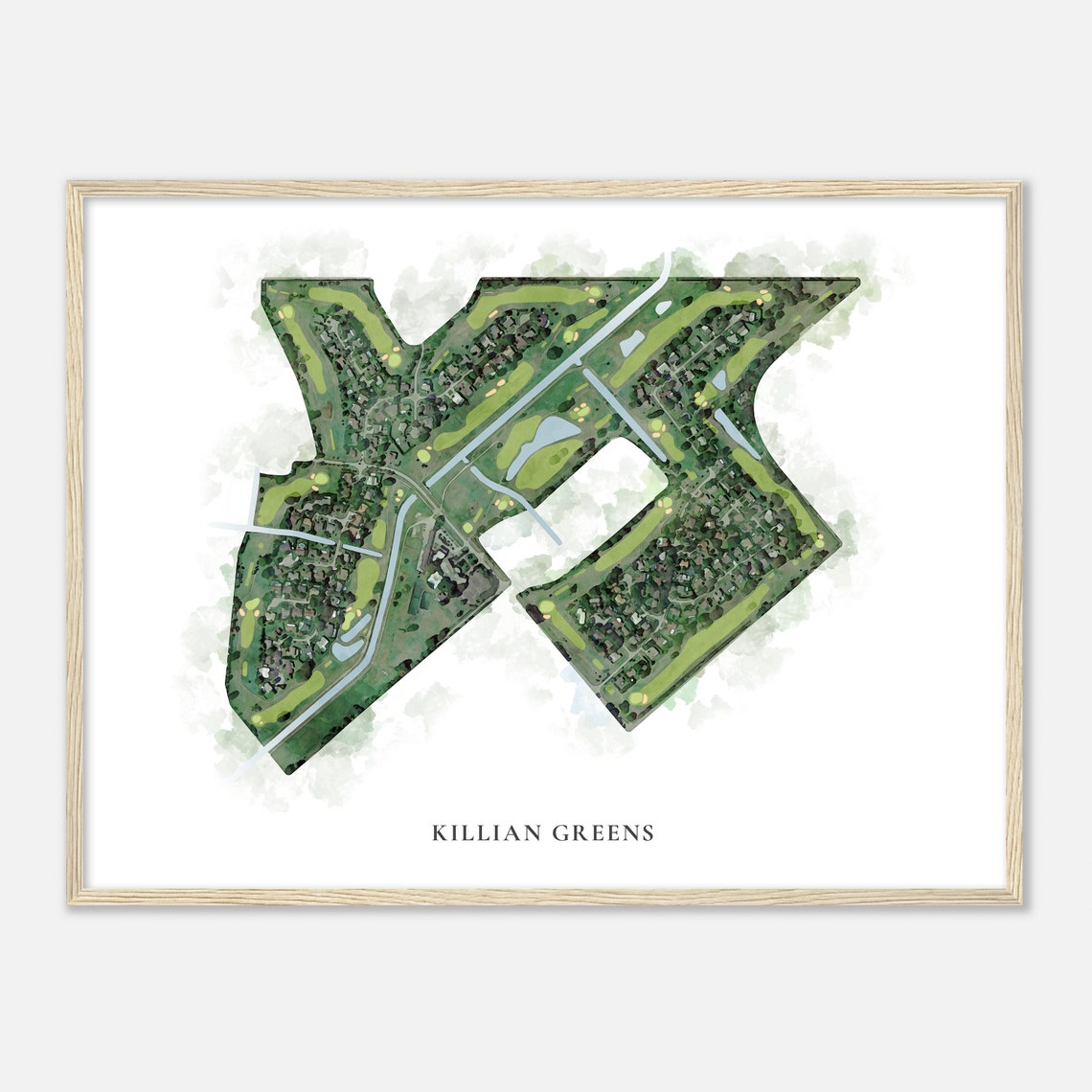 Killian Greens Florida Classic Watercolor Course Art Map Poster - Image 2