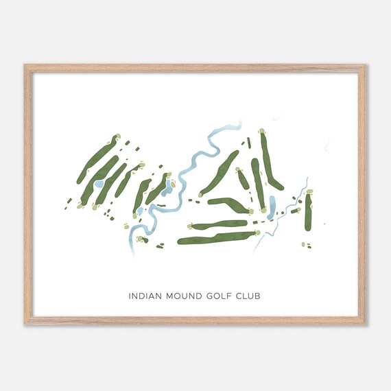 Indian Mound Golf Club Minimalist Watercolor Course Map Poster