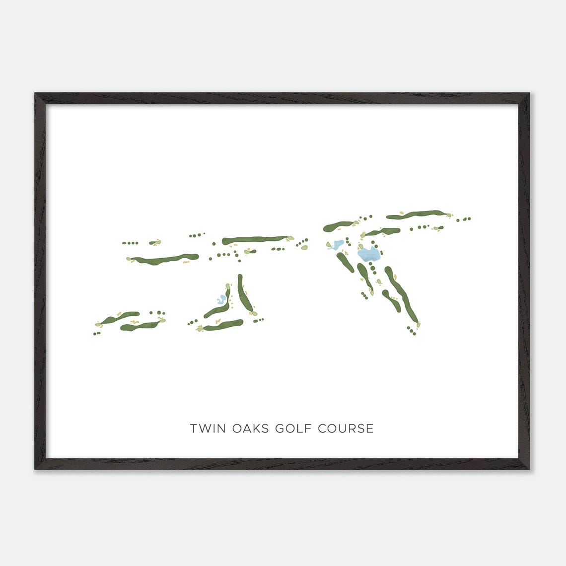 Twin Oaks Golf Course Minimalist Watercolor Fairway Map Poster - Image 5