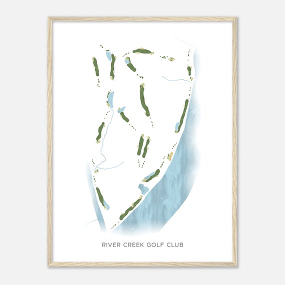 River Creek Golf Club Virginia Modern Watercolor Map Golfer Gift Golf Wall Art Golf Poster Print Course Layout