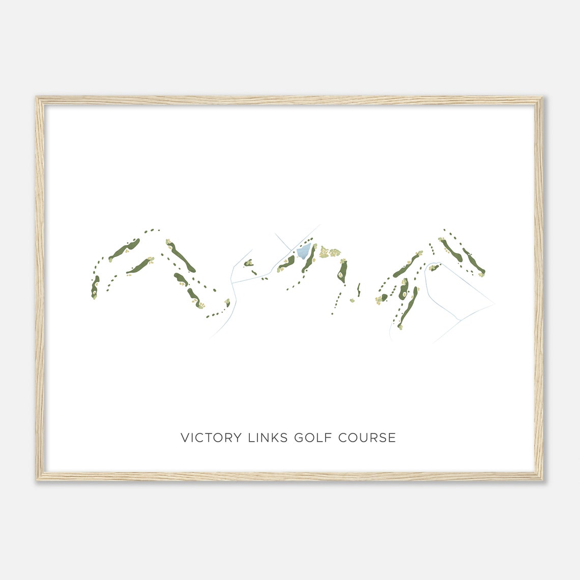 Victory Links Golf Course Minnesota Modern Watercolor Map Golfer Gift Golf Wall Art Golf Poster Print Course Layout