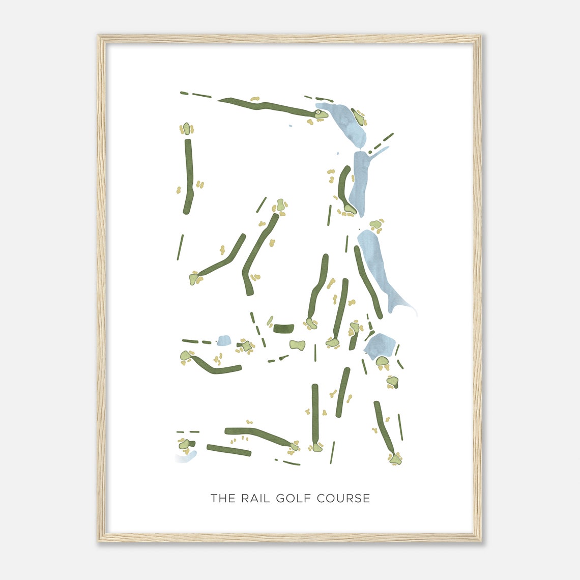 The Rail Golf Course Modern Minimalist Watercolor Map Poster - Image 2