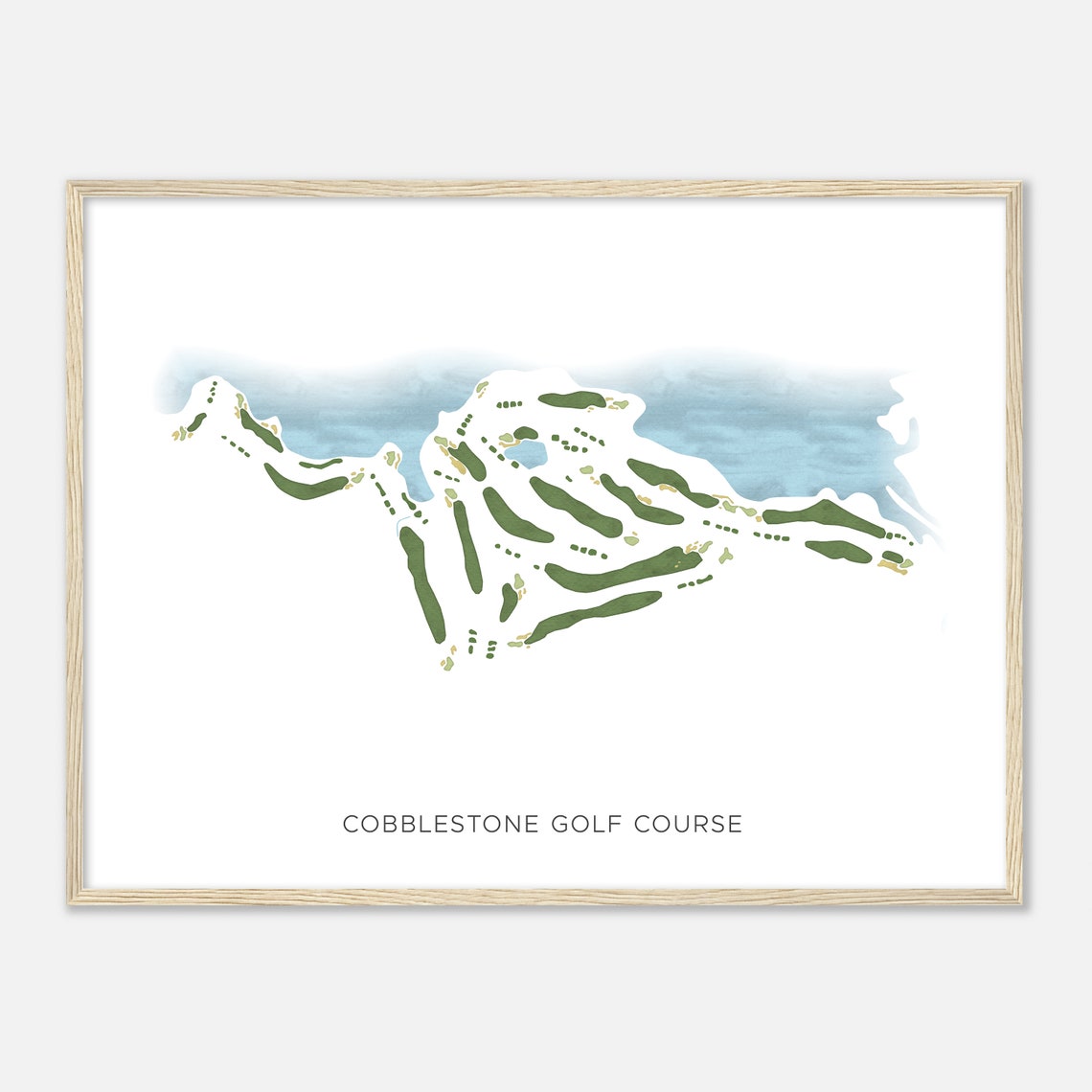 Cobblestone Golf Course Georgia Modern Watercolor Map Poster - Image 2