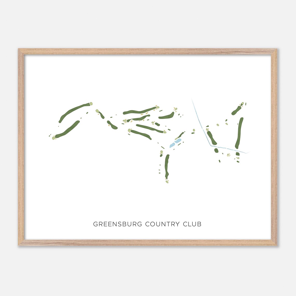 Greensburg Country Club Pennsylvania Modern Watercolor Map Poster