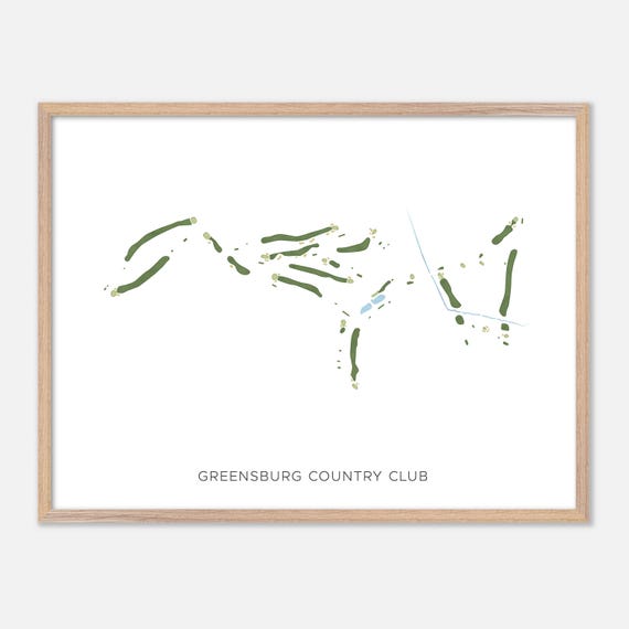 Greensburg Country Club In Jeannette Pennsylvania Modern Watercolor Map Golfer Gift Golf Wall Art Golf Poster Print Course Layout