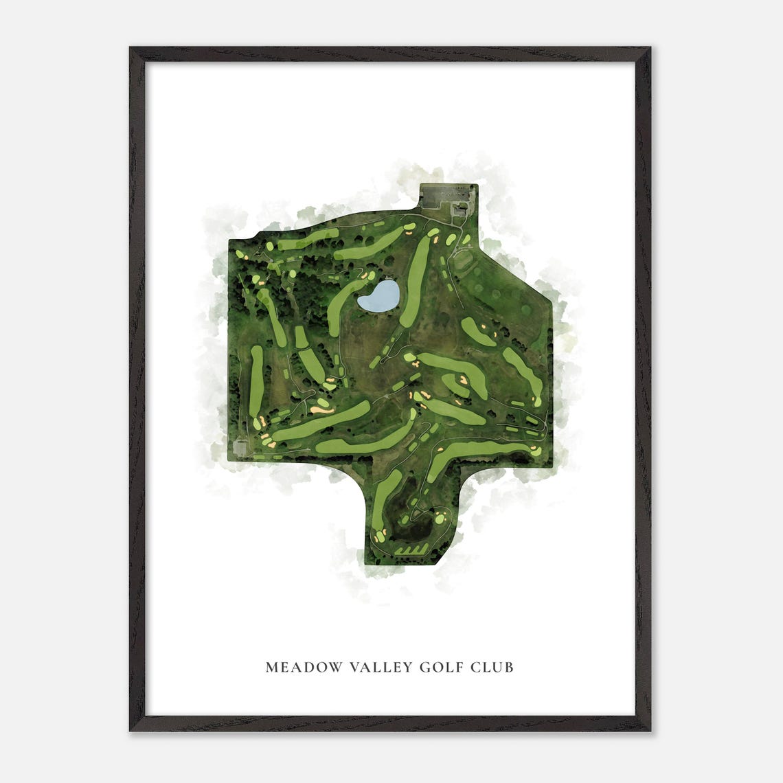 Meadow Valley Golf Club Classic Aerial Watercolor Map Poster - Image 3