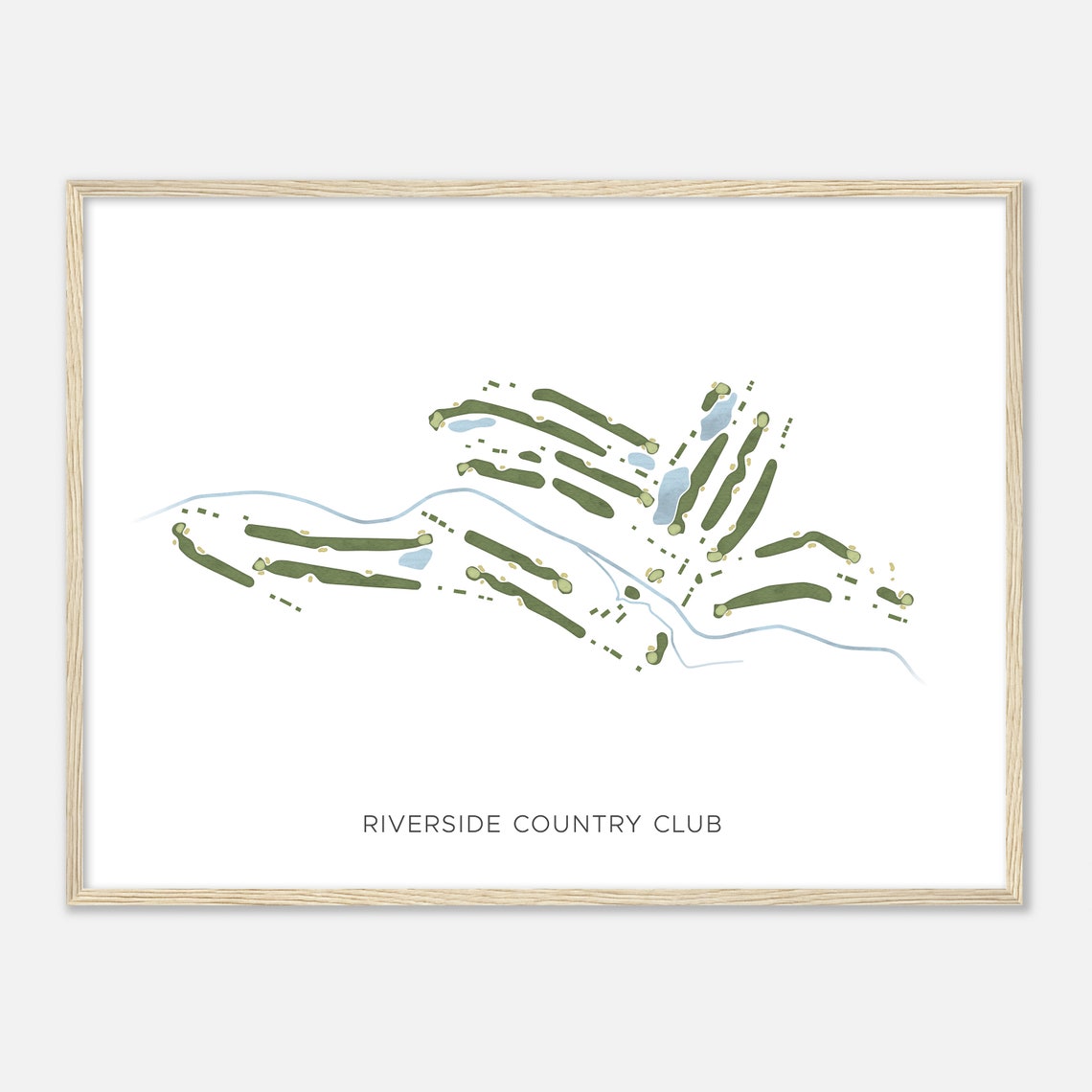 Riverside Country Club Minimalist Golf Course Map Art Sports Poster - Image 2