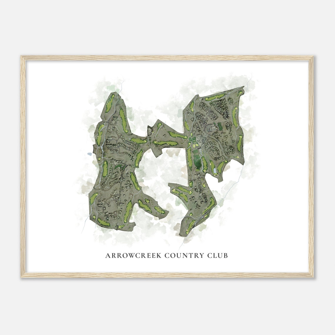 Arrowcreek Country Club Classic Watercolor Golf Course Map Poster - Image 2