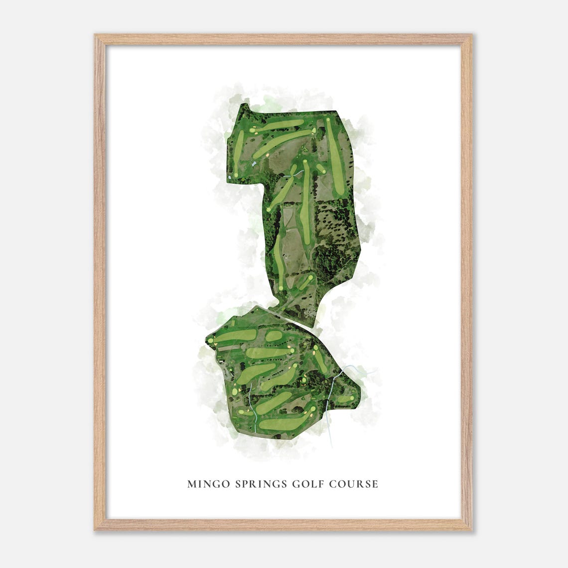Mingo Springs Golf Course Rangeley Maine Classic Watercolor Map Poster - Image 2