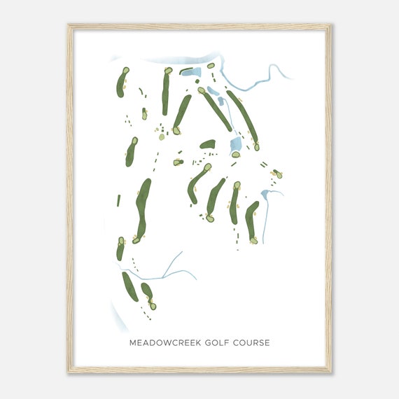 Meadowcreek Golf Course Virginia Modern Watercolor Map Golfer Gift Golf Wall Art Golf Poster Print Course Layout