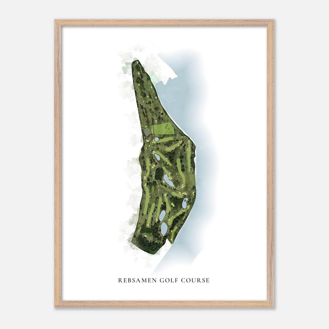 Rebsamen Golf Course Classic Watercolor Fairway Layout Poster - Image 6