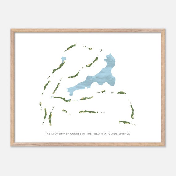 The Stonehaven Course At The Resort At Glade Springs In Daniels West Virginia Modern Watercolor Map Golfer Gift Golf Wall Art