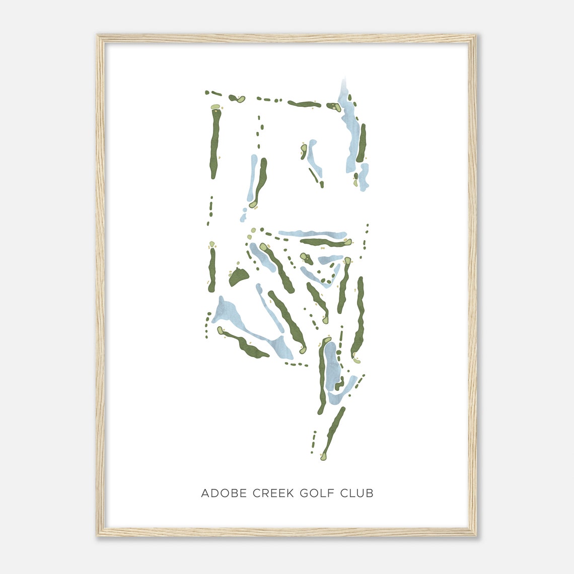 Adobe Creek Golf Club Minimalist Fairway Map Design Sports Poster - Image 2