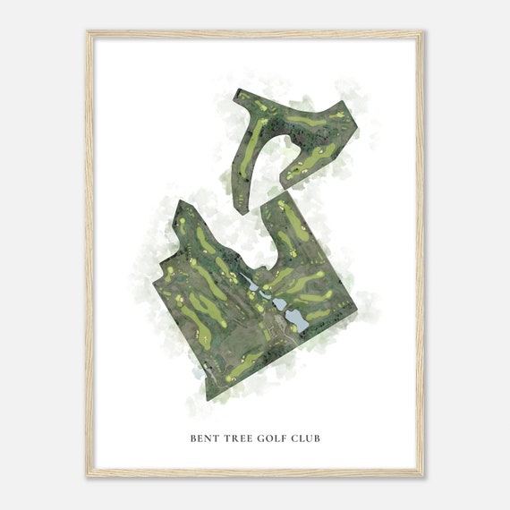 Bent Tree Golf Club Iowa Classic Watercolor Map Golfer Gift Golf Wall Art Golf Poster Print Course Layout