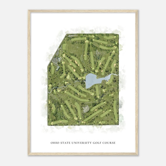 Ohio State University Golf Course Ohio Classic Watercolor Map Golfer Gift Golf Wall Art Golf Poster Print Course Layout