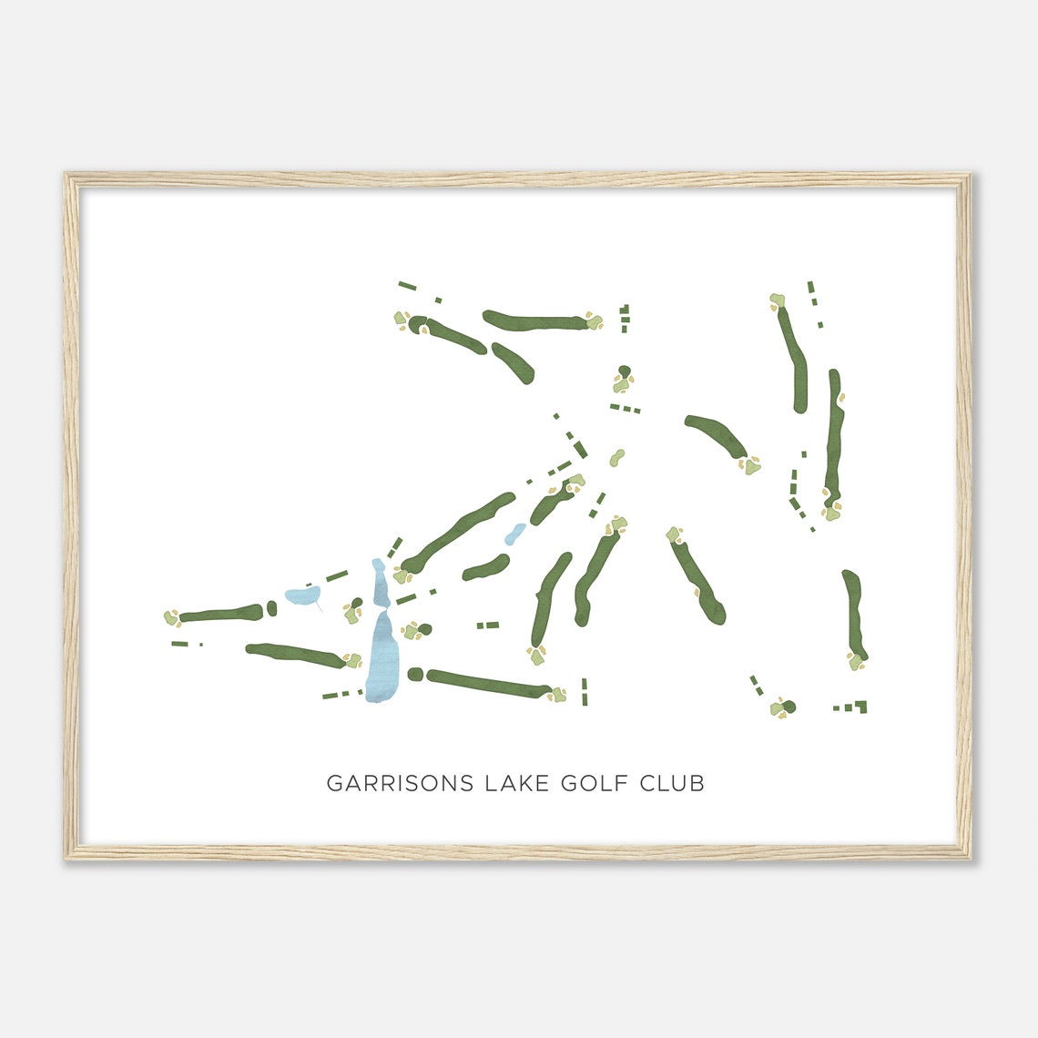 Garrisons Lake Golf Club Delaware Modern Watercolor Map Poster