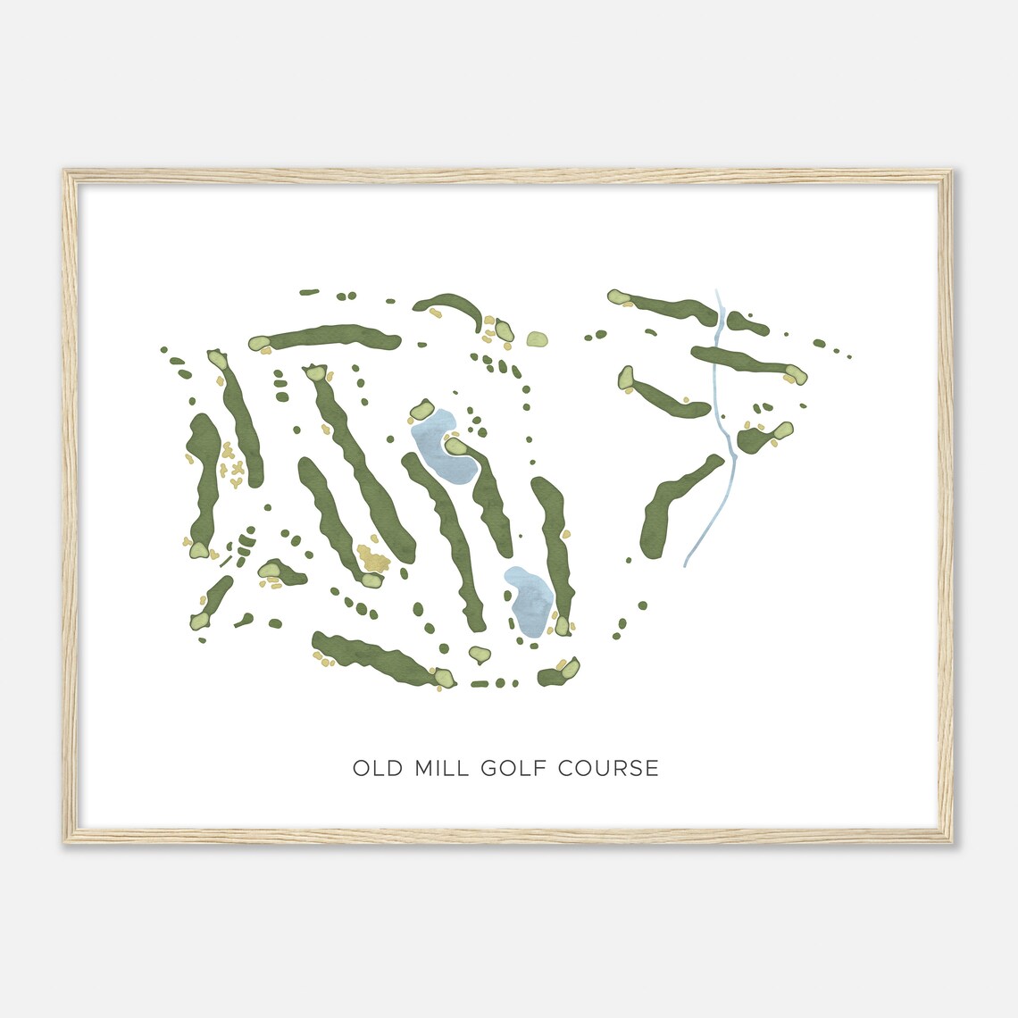 Old Mill Golf Course Utah Modern Watercolor Map Golfer Gift Golf Wall Art Golf Poster Print Course Layout