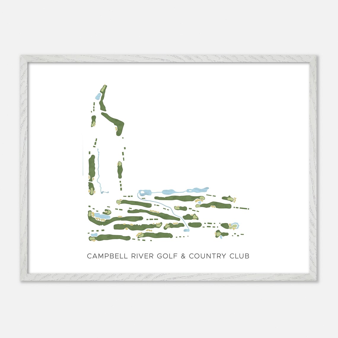 Campbell River Golf & Country Club Modern Minimalist Watercolor Golf Map Poster - Image 3