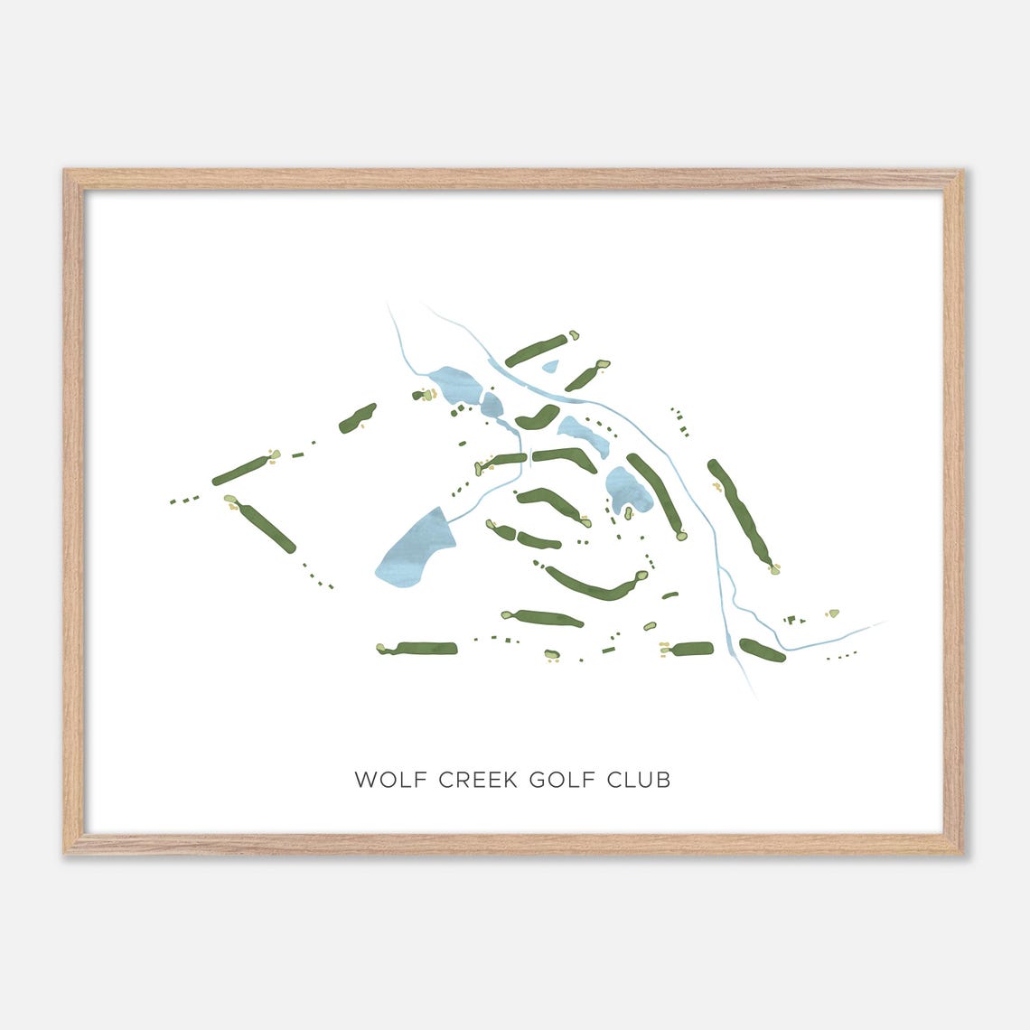 Wolf Creek Golf Club Atlanta Georgia Modern Watercolor Golf Map Poster