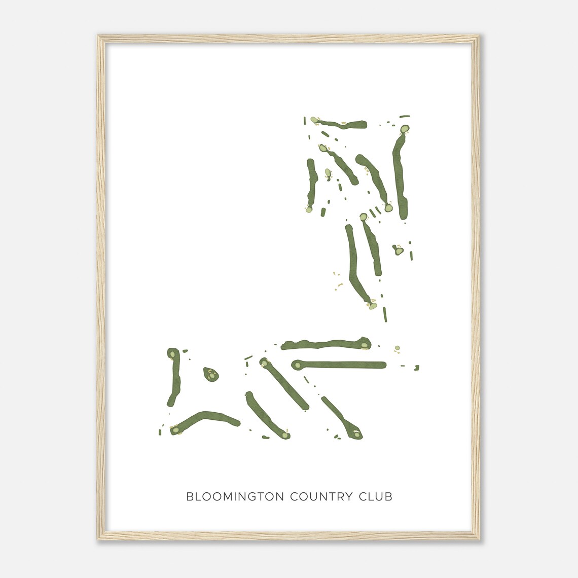 Bloomington Country Club Modern Minimalist Watercolor Golf Map Poster - Image 2