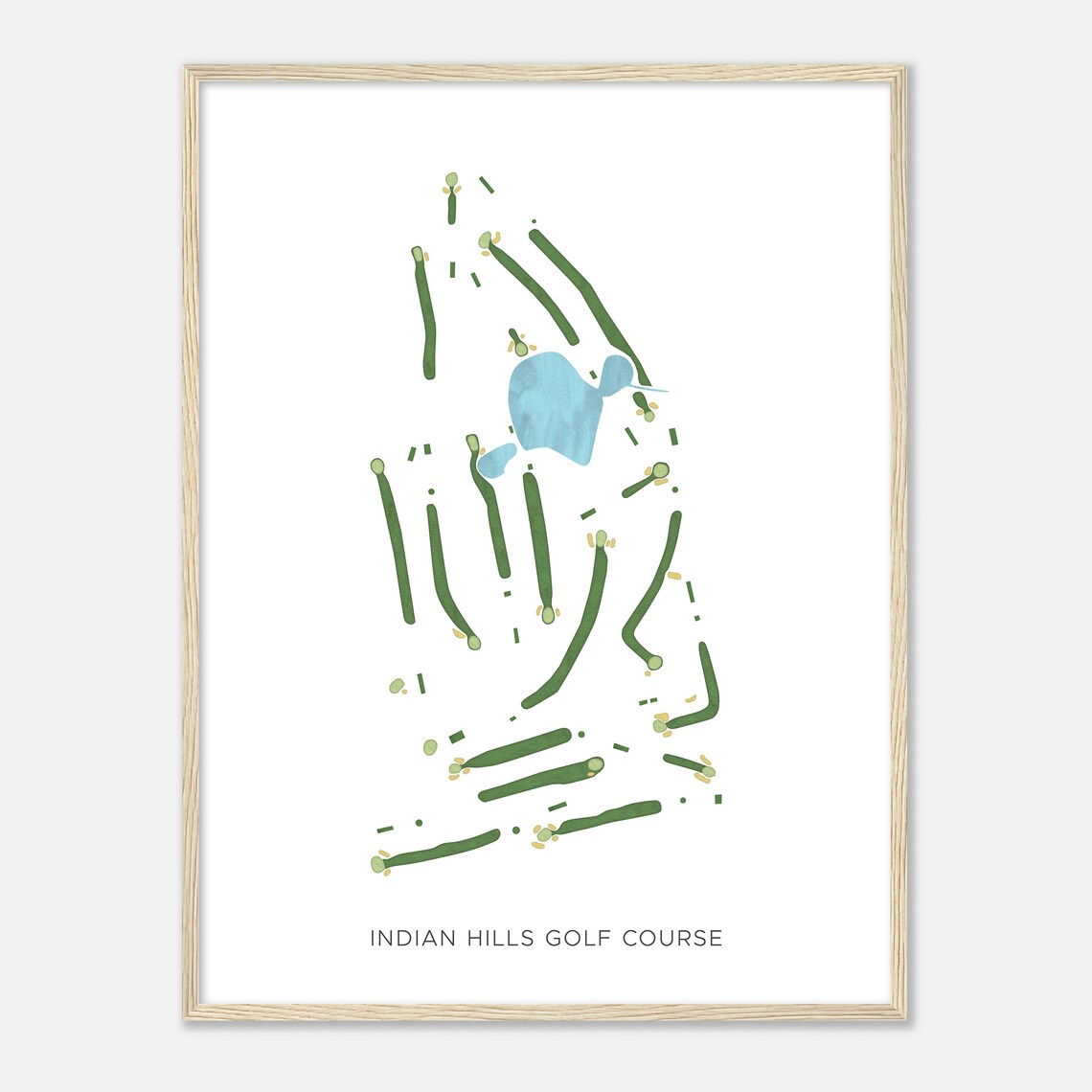 Indian Hills Golf Course New York Modern Watercolor Map Golfer Gift Golf Wall Art Golf Poster Print Course Layout - Image 2