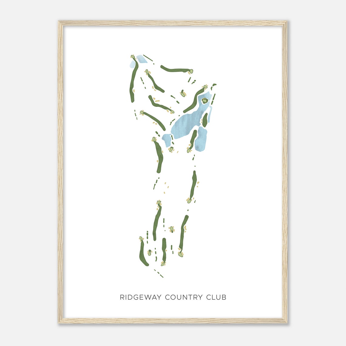 Ridgeway Country Club Tennessee Modern Watercolor Course Map Poster - Image 2
