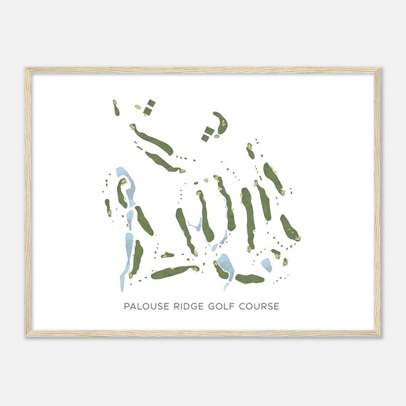 Palouse Ridge Golf Course Washington Modern Watercolor Map Golfer Gift Golf Wall Art Golf Poster Print Course Layout