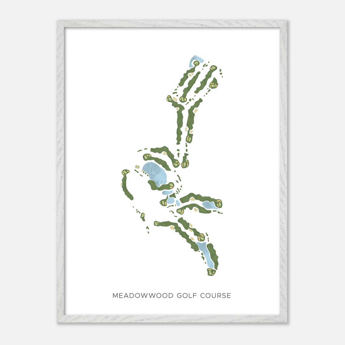MeadowWood Golf Course Minimalist Watercolor Map Fairway Poster - Image 2